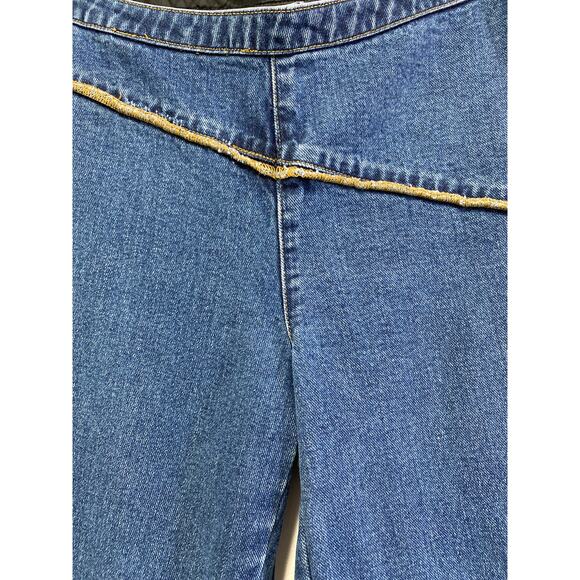 VTG Tommy Hilfiger Womens Size 4 Bareback Side Zip Straight Leg Jeans Fringe Raw - Picture 3 of 9